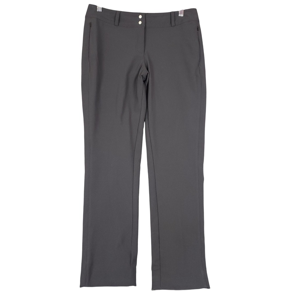 Adidas Womens Golf Pants Size 6‎ Black Flat Front Zipper Pockets Performance